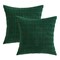 MIULEE Pack of 2 Dark Green Corduroy Decorative Throw Pillow Covers 18x18 Inch Soft Boho Striped Pillow Covers Modern Farmhouse Home Decor for Christmas Sofa Living Room Couch Bed
